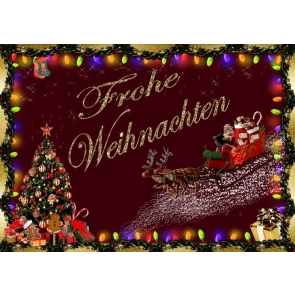 Merry Christmas Frohe Weihnachten in Germany Picture Wall Backdrop  