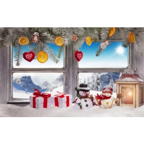 Winter White Snow Snowman Christmas Party Photo Prop Background