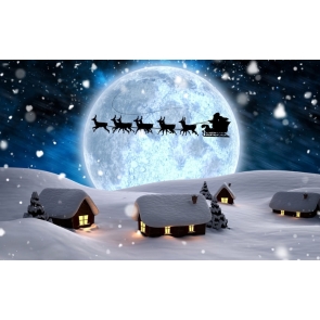 White Snow Houses David's Deer Moon Professional Photo Backdrops