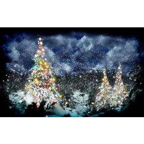 Night Christmas Trees Party Photography Background Props