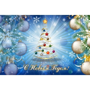 Christmas Tree Balls Painted Picture Wall Photography Backdrops