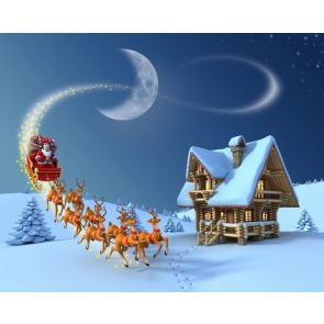 White Snow David's Deer Santa Claus Christmas Party Photography Background Props