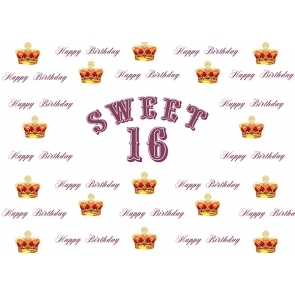 Sweet 16th Personalized Photo Backdrop Happy birthday Party Background