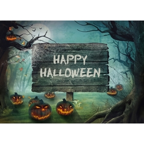 Scary Pumpkin Forest Happy Halloween Backdrop Stage Decoration Prop Background