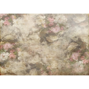 Retro Flowers Oil Painting Textured Backdrop Studio Portrait Photography Background Prop