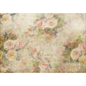 Retro Flowers Oil Painting Textured Portrait Photography Backdrop 