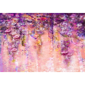 Personalized Purple Pink Flowers Textured Studio Portrait Photography Background Prop