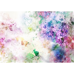 Colorful Flowers Hand Painted Textured Backdrop Studio Portrait Photography Background Prop
