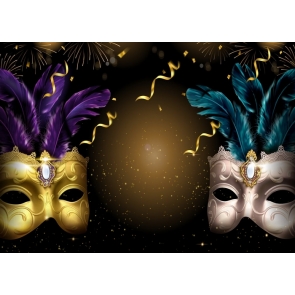 Mardi Gras Party Backdrop Decorations Masquerade Photography Background