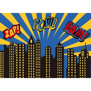 Zap Pow Bam Children Birthday Party Backdrop Studio Photography Background
