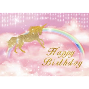 Glitter Bokeh Unicorn Rainbow Children Birthday Party Backdrop Newborn Baby Shower Background