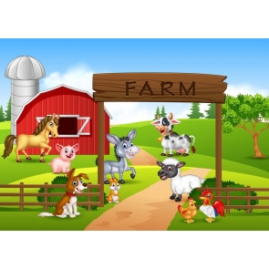 Cartoon Farm Children Birthday Party Backdrop Studio Photography Background