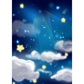 Blue Starry Sky Baby Shower Backdrop Photography Background