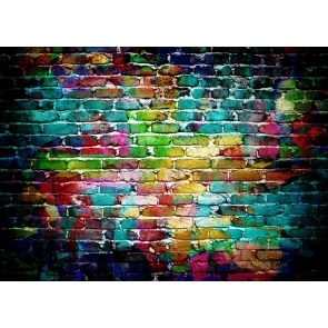 Colored Brick Background Rainbow Brick Wall Backdrop For Party
