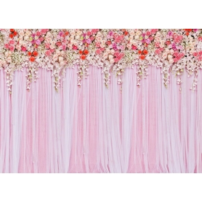 Pink Lace Flower Wall Wedding Backdrop Bridal Shower Photography Background