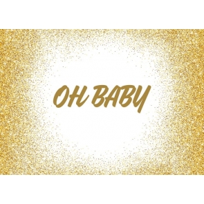 Gold Glitter Oh Baby Shower Birthday Backdrop Photography Background