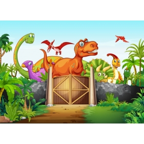 Children Birthday Party Photography Background Dinosaur Theme Backdrop