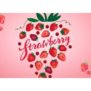 Sweet Pink Strawberry Theme Background Valentines Day Wedding Backdrop