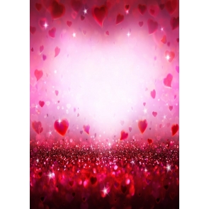 Glitter Bokeh Red Heart Love Theme Wedding Background Valentines Day Backdrop