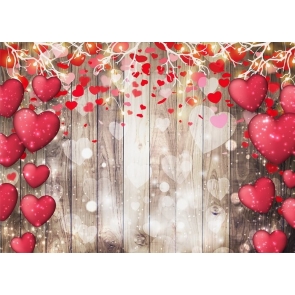 Love Red Heart Valentines Day Backdrop Wedding Photography Background