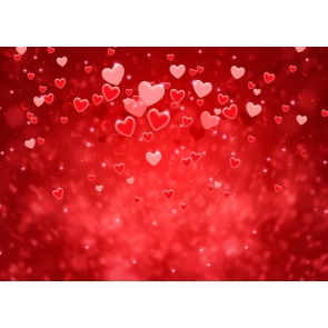 Red Heart Love Theme Valentines Day Backdrop Wedding Photography Background