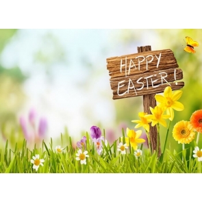 Flowers Happy Easter Backdrop Photography Background