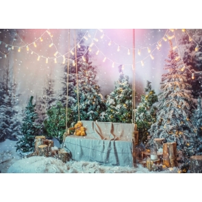A Lot Of Christmas Tree Stage Background Christmas Party Backdrops
