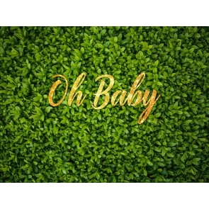 Grass Backdrop Golden Glitter Oh Baby Shower Photography Background