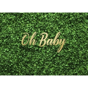 Oh Baby Shower Grass Backdrop Photography Background