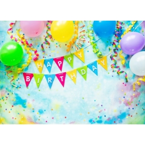 Girl Boy Banner Balloon Happy Birthday Backdrop Party Photography Background