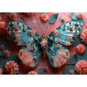 Personalized Butterfly Floral Backdrop For Birthday Baby Shower Wedding Party Photography Photobooth Props