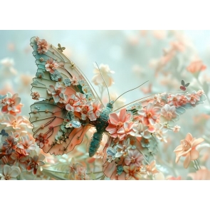 Personalized Spring Floral Butterfly Backdrop For Birthday Baby Shower Wedding Party Photography Photobooth Props