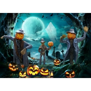 Spooky Halloween Graveyard Scary Pumpkin Halloween Backdrop Party Decorations Background