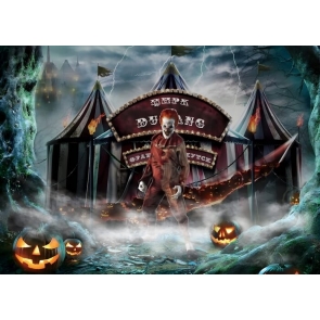 Evil Circus Clown Carnival Spooky Halloween Backdrop
