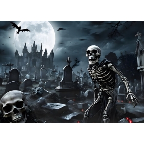  Night Spooky Skull Scary Graveyard Skeleton Halloween Backdrop Party Decorations Background