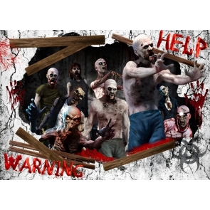 Spooky Dripping Terror Zombie Scene Halloween Backdrop Party Decorations Background