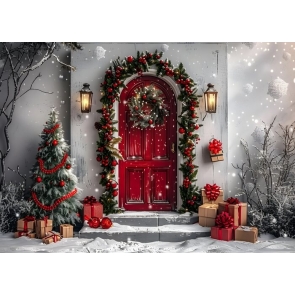 Christmas Festive Home Entrance Gifts Backdrop New Year Decoration Background