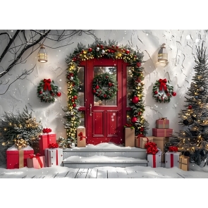 Home Entrance Christmas Party Backdrop New Year  Decoration Background