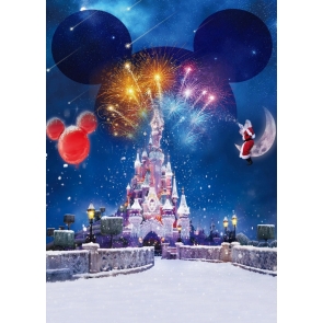 Fairytale Castle Merry Christmas Party Backdrop For Stage Background