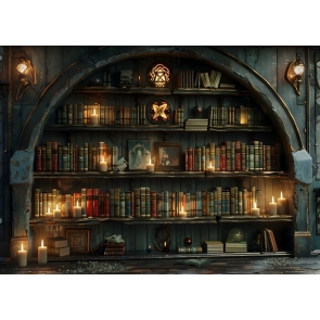 Antique Bookshelves Shelved Literature Bookstore Backdrop