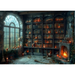 Vintage Antique Bookshelves Shelved Literature Bookstore Backdrop