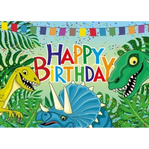 Cartoon Dinosaur Backdrop Children Happy Birthday Photography Background