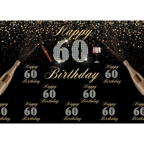 Happy 60th Birthday Party Backdrop Photography Background