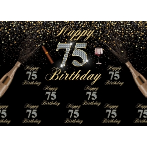 Happy 75th Birthday Photography Background Party Backdrop 