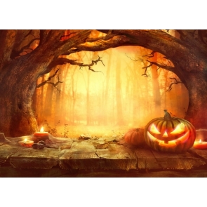 Pumpkin Forest Halloween Party Backdrop Stage Photography Background