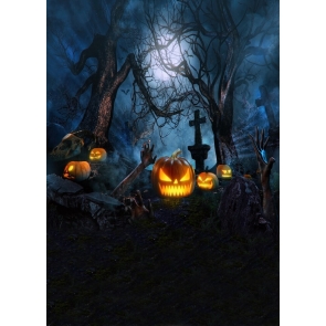 Pumpkin Cemetery Halloween Stage Party Backdrop
