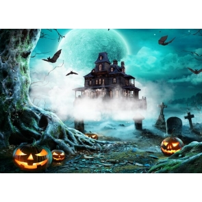 Pumpkin Castle Halloween Backdrop Stage Party Photography Background