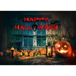 Old Wooden Window Pumpkin Halloween Backdrop Stage Party Photography Background