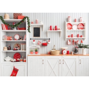 White Wall Fake Kitchen Backdrop Christmas Photography Background