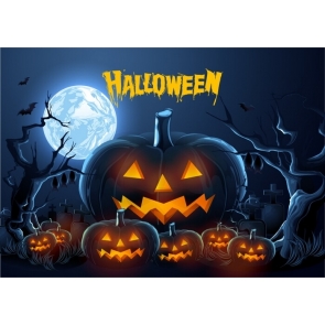 Dead Tree Moon Pumpkin Halloween Backdrop Stage Party Photography Background
